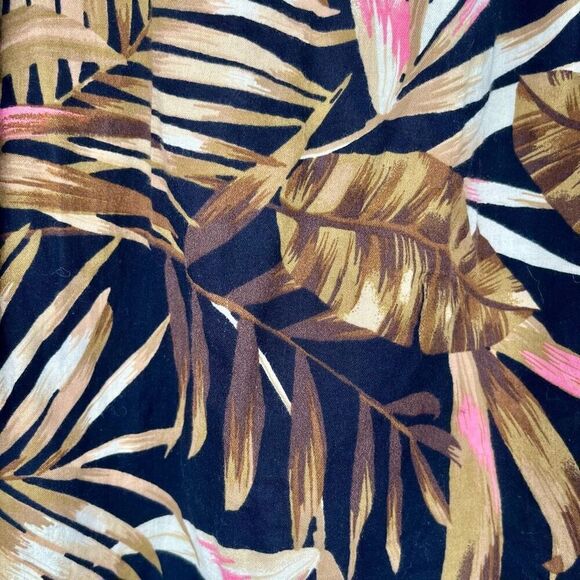 Old Navy Tropical Palm Leaf Peasant Blouse XL - Picture 4 of 11